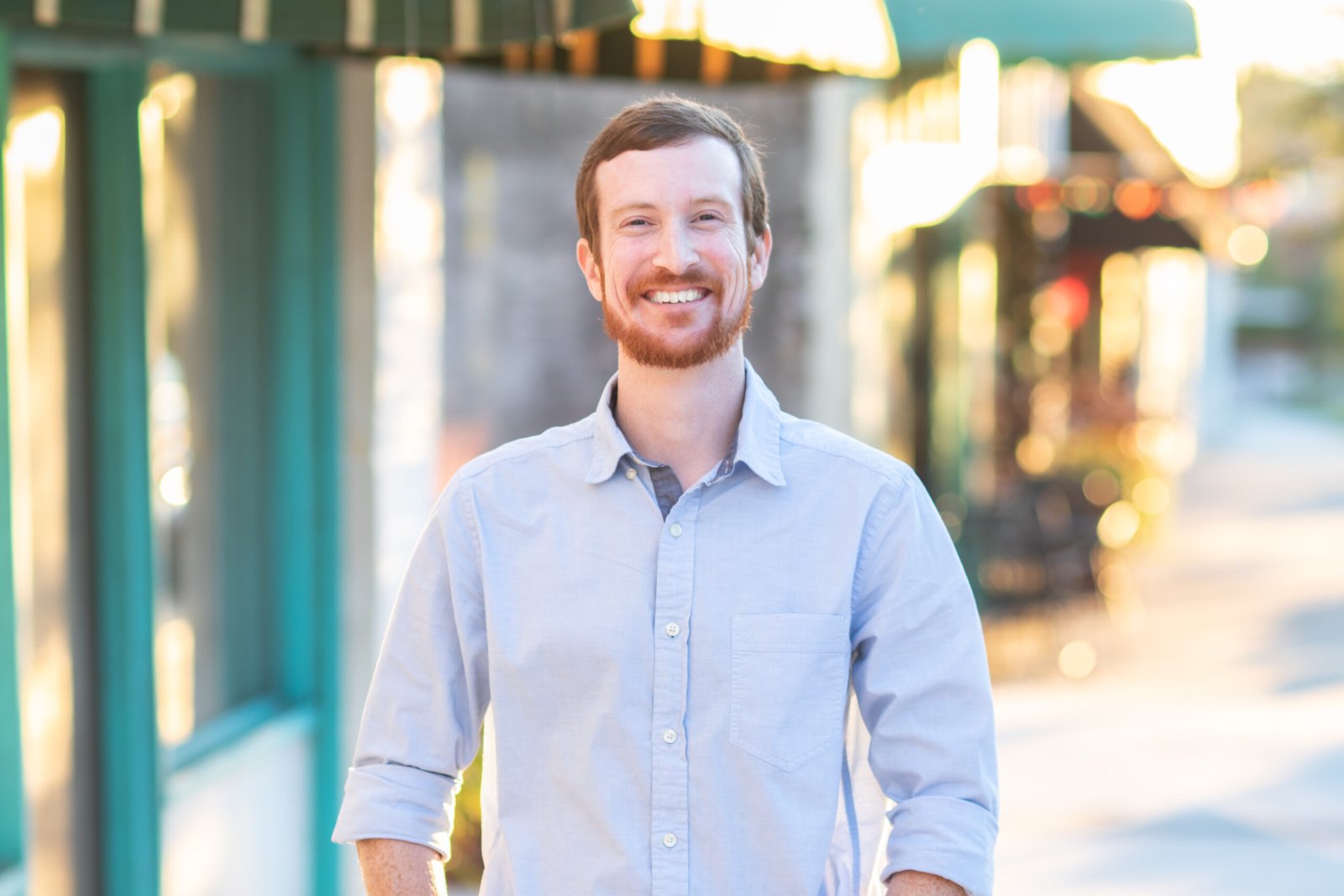 Doug Marchant smiling and standing in downtown Thomasville